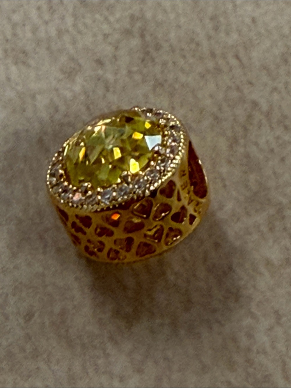 Pandora Gold Yellow Crystal Halo charm new no box - Picture 2 of 3